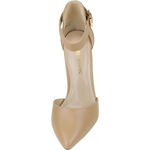 Women's Pointed Toe Ankle Strap D'Orsay Brown High Heel Stiletto Pumps Shoes - Picture 4 of 7